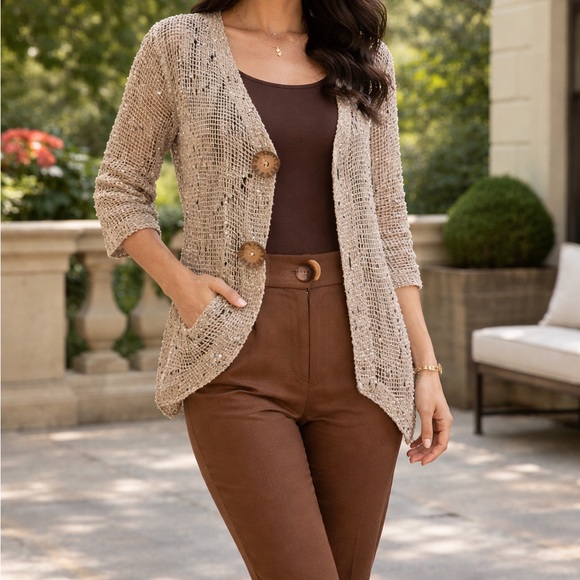 Lulu-B Sweaters - Lulu-B Textured Beige Knit Sweater